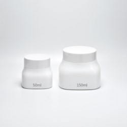 JG-SQ150, 150ml square opal glass cosmetic jars